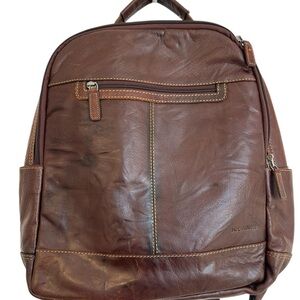 Jack Georges Classic Brown Buffalo Leather Backpack